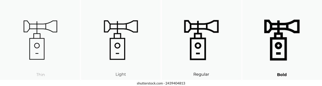 air horn icon. Thin, Light Regular And Bold style design isolated on white background