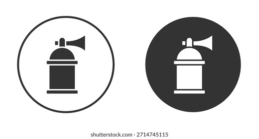 Concepto de iconos de bocina de aire en versiones sólidas. Estilo de diseño plano.