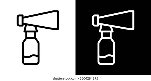 Air horn icons vectors set in stroke line style.