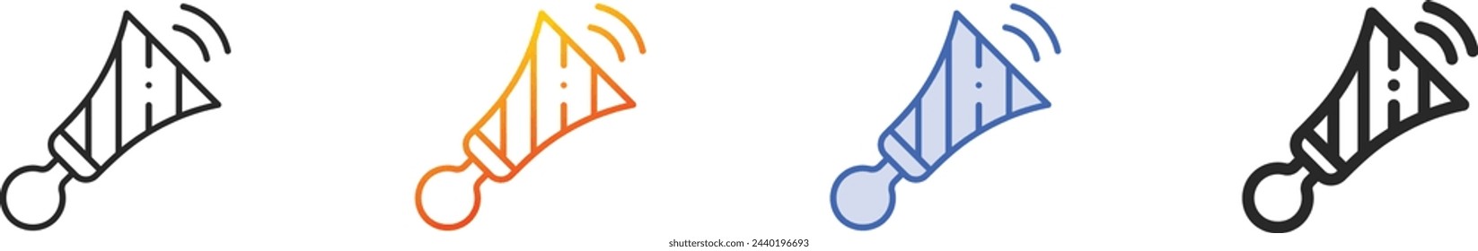 air horn icon.Thin Linear, Gradient, Blue Stroke and bold Style Design Isolated On White Background