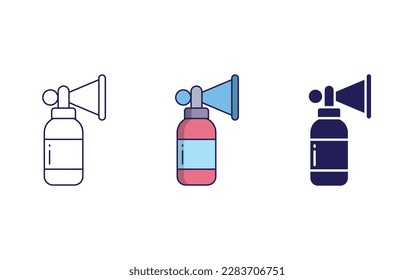 air horn line and solid vector icons