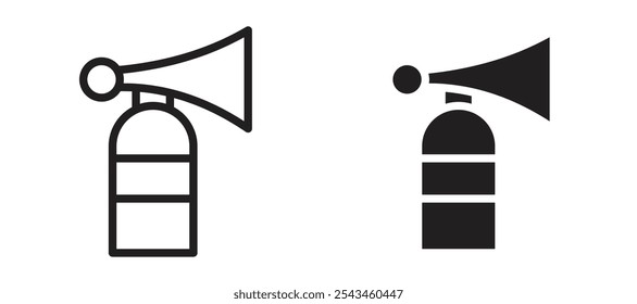 Icono de Vector de cuerno de aire en negro.