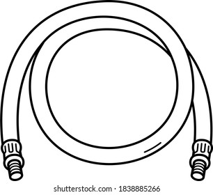 Air hose lead. Vector outline illustration.