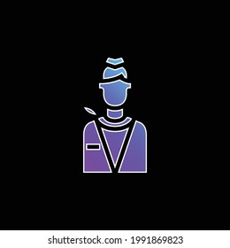 Air Hostess blue gradient vector icon