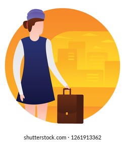 Air hostess, cabin crew illustration
