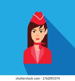 Air Hostess Character Design Vector Flat Icon