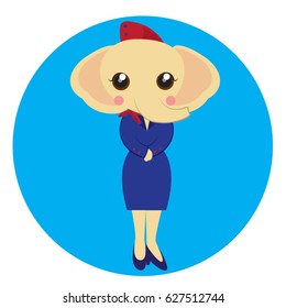 Air hostess elephant concept 