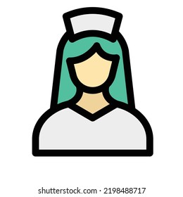 Air Hostess Fill Vector Icon Easily Modified

