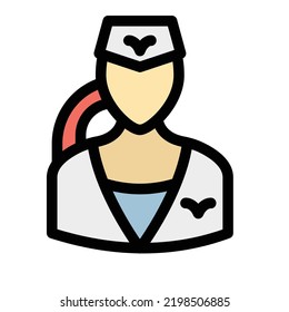 Air Hostess Fill Vector Icon Easily Modified

