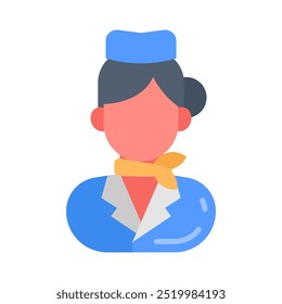 Air Hostess Flat Icons, Vector illustration