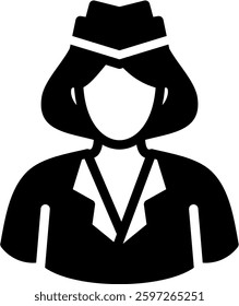 Air Hostess Icon Element For Design