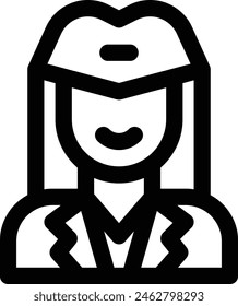air hostess icon. Thin Linear Style Design Isolated On White Background