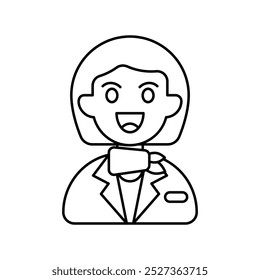 Air Hostess icon with white background vector stock illustration