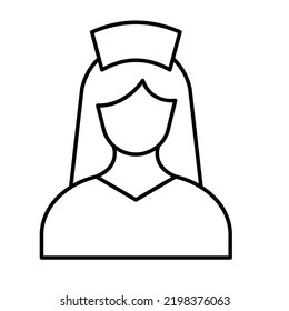 Air Hostess Line Vector Icon Easily Modified