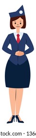 Air hostess simple character vector illustration on a white background