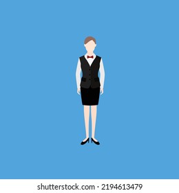 Air Hostess Standing Pose Illustration