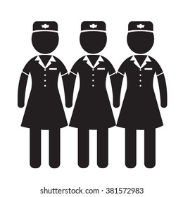 Air Hostess Stewardess icon Illustration design