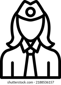 Air Hostess Vector Icon Design Illustration