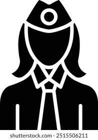 Ilustración de diseño de icono de Vector de azafata