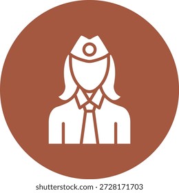 Air hostess Vector Icon Design Illustration