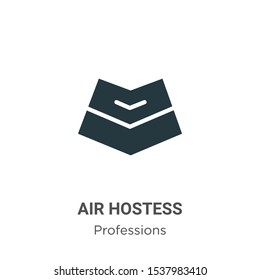 Air hostess vector icon on white background. Flat vector air hostess icon symbol sign from modern professions collection for mobile concept and web apps design.
