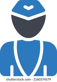 ilustración de la azafata de aire Vector en un fondo transparente. Símbolos de calidad superior. Iconos vectoriales de glifos para diseño de conceptos y gráficos.
