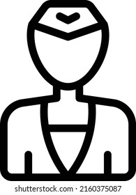 air hostess Vector illustration on a transparent background. Premium quality symmbols. Thin line vector icons for concept and graphic design.