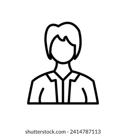Air Hostess Vector Line Icon Design