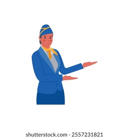 Air Hostess, Women Career Flat Vector Illustration