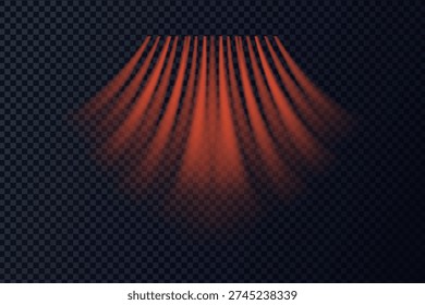 Air hot conditioner airflow wind effect. Red light beams mixed with heat flow. Abstract air movement concept. Vector illustration.
