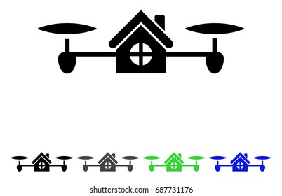 Air House flat vector pictograph. Colored air house gray, black, blue, green icon variants. Flat icon style for application design.