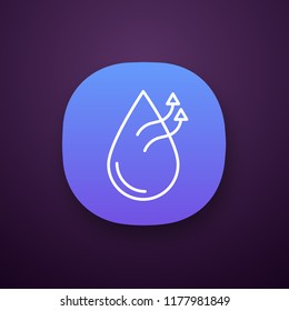 Air humidification conditioner function app icon. Water evaporation. Air humidifier. UI/UX user interface. Web or mobile application. Vector isolated illustration