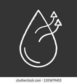 Air humidification conditioner function chalk icon. Water evaporation. Air humidifier. Isolated vector chalkboard illustration