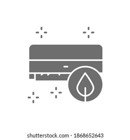 Air humidification, freshness of air conditioning grey icon.
