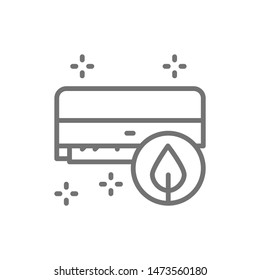 Air humidification, freshness of air conditioning line icon.