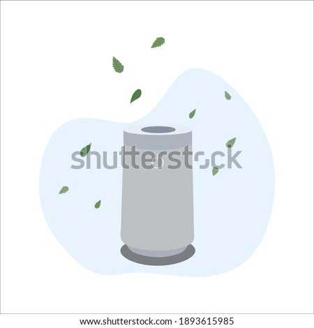 Air humidifier, Air cleaning and humidifying devise for the house. Concept Fresh air.Line Vector illustration.