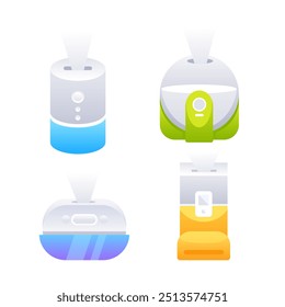 Air humidifier set. Household appliances for the home. Mist generator.