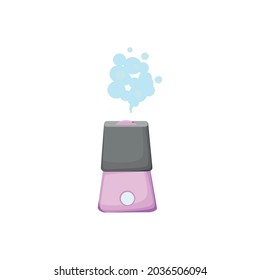 An air humidifier. A system for humidifying dry air in the room. Cartoon vector illustration.