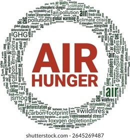 Air Hunger palavra design conceitual nuvem isolado no fundo branco.