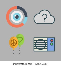 air icon set. vector set about balloons, visibility, air conditioner and cloud icons set.