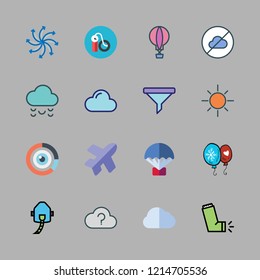 air icon set. vector set about inhaler, cloud, filter and air pump icons set.