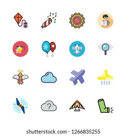 air icon set. vector set about cloud, flight, inhaler and propeller icons set.