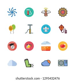 air icon set. vector set about cloud, extractor hood, balloons and zeppelin icons set.