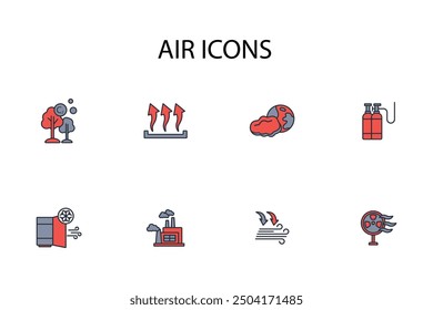 Air icon set.vector.Editable stroke.linear style sign for use web design,logo.Symbol illustration.