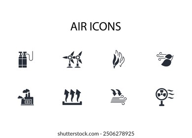 Air icon set.vector.Editable stroke.linear style sign for use web design,logo.Symbol illustration.