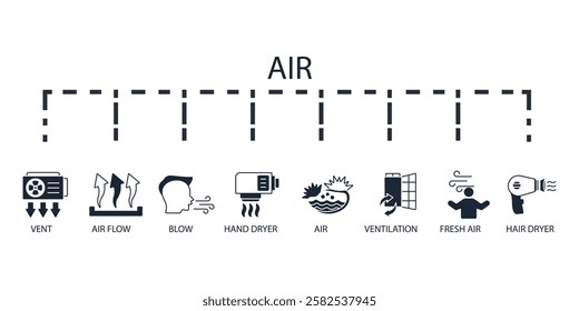 air icon set.vector.Editable stroke.linear style sign for use web design,logo.Symbol illustration.