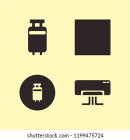air icon. air vector icons set air conditioner, travelling luggage and sun