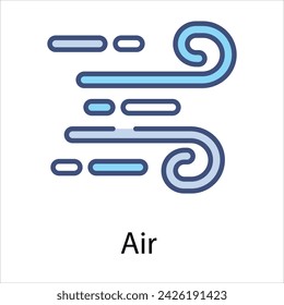 Air Icon vector, Such Line sign as autumn, Submission of autumn icons. Vector Computer Isolated Pictograms for Web on White Background Editable Stroke stock illustration
