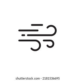 air icon, wind, air gust, wind gust, black line on white background. EPS 10