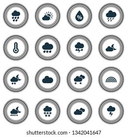 Air icons set with clouds, shower, sleet and other douche elements. Isolated vector illustration air icons.